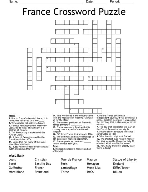 mrs in france figgerits|mrs., in france Crossword Clue .